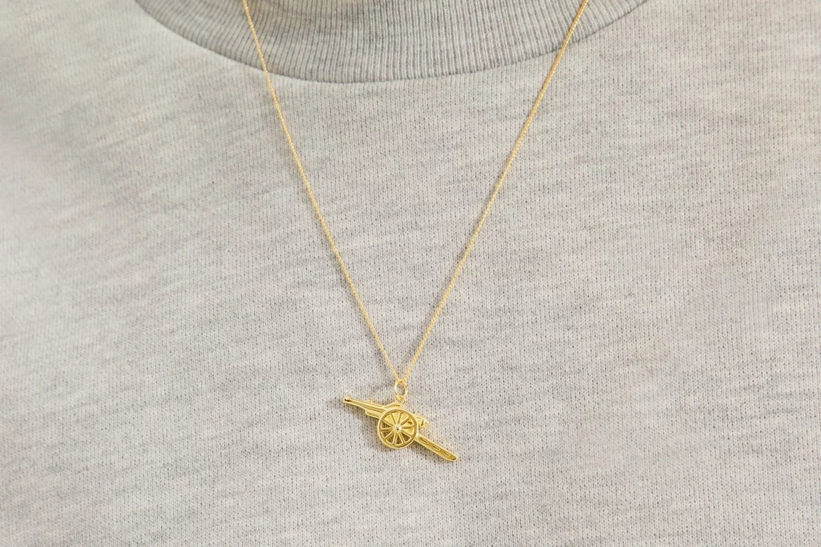 Arsenal 18ct Gold Plated Silver Cannon Pendant