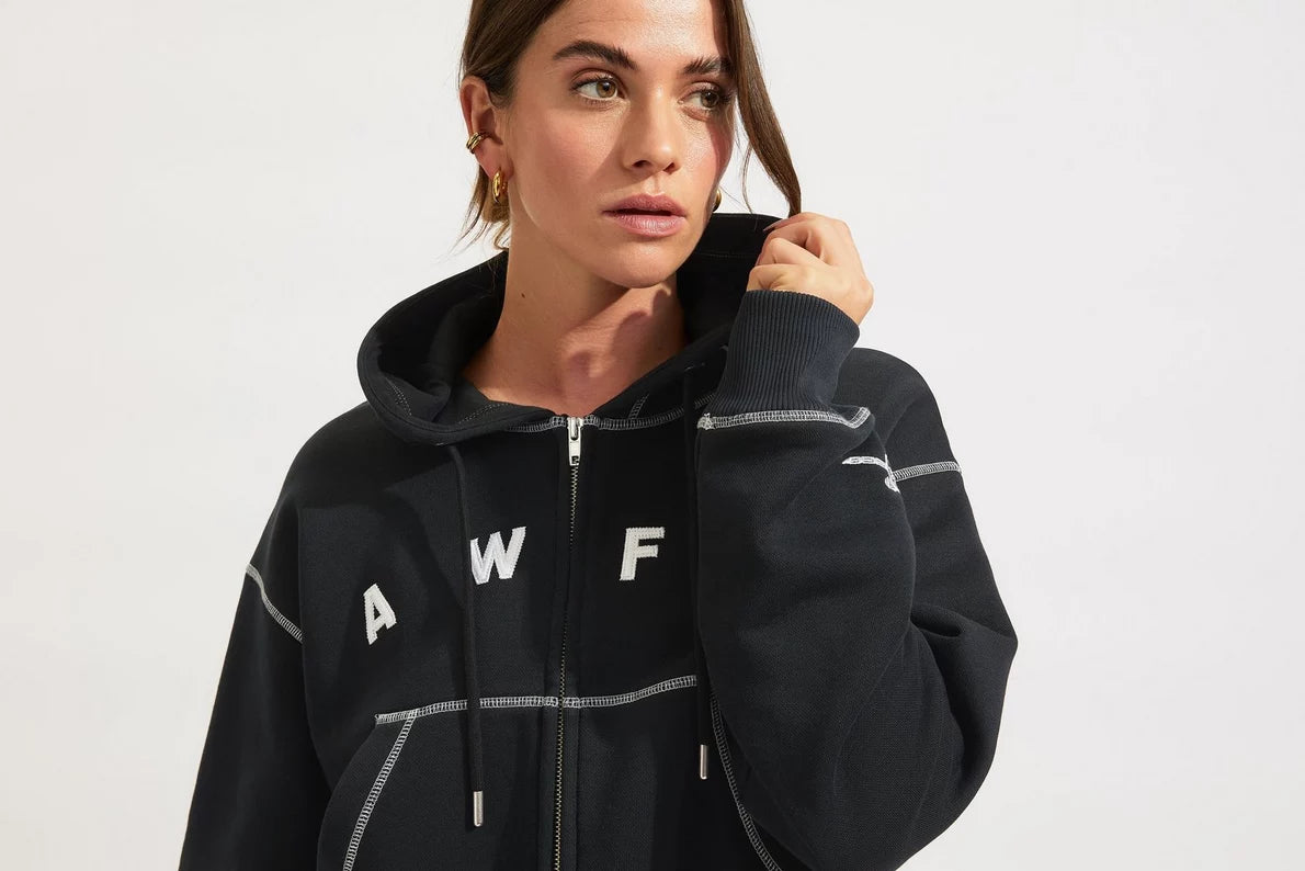 Arsenal AWFC Womens Black Zip Hoodie