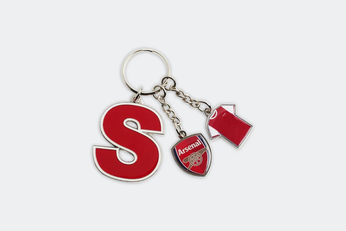 Arsenal Personalised Initial Charm Keyring