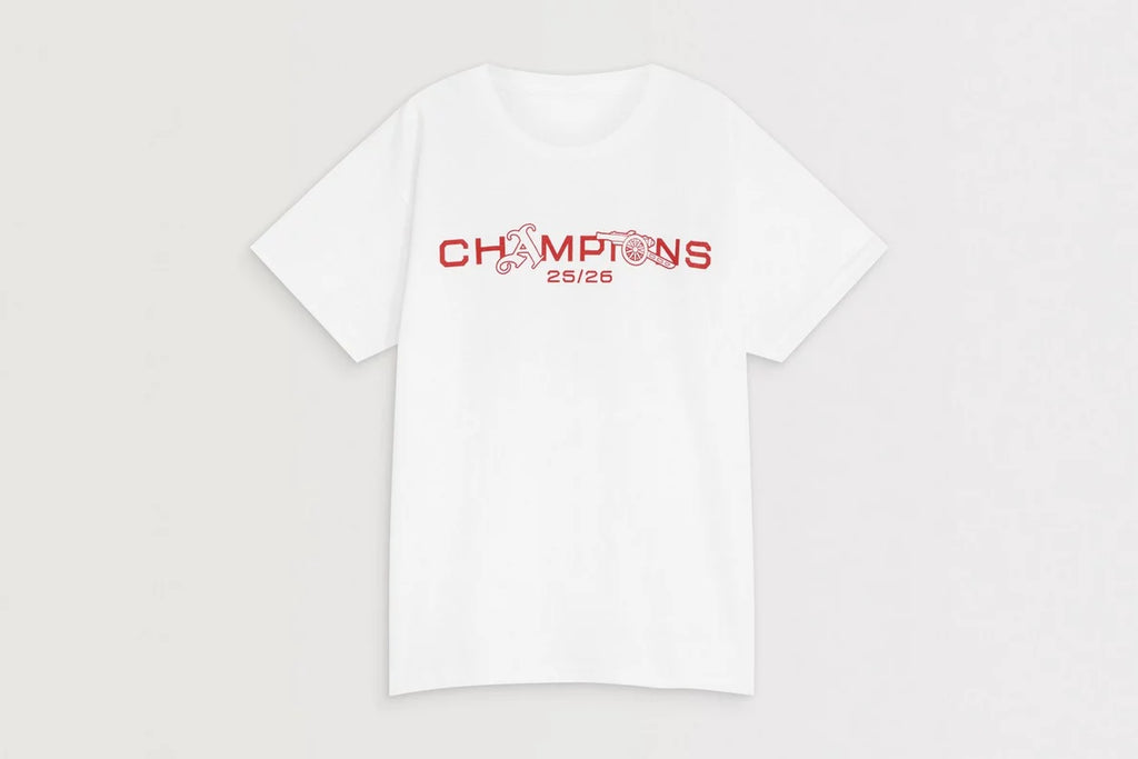 Arsenal Kids Champions Squad 25/26 White Crew T-Shirt