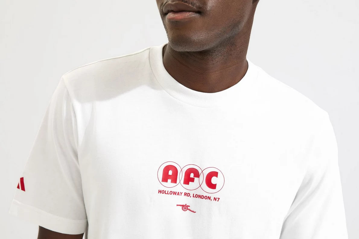 Arsenal adidas 25/26 White Graphic T-Shirt
