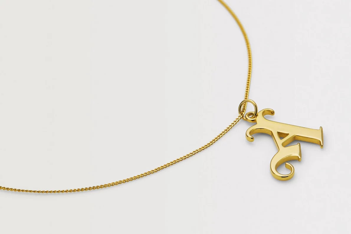 Arsenal 18ct Gold Plated Silver Gothic A Pendant