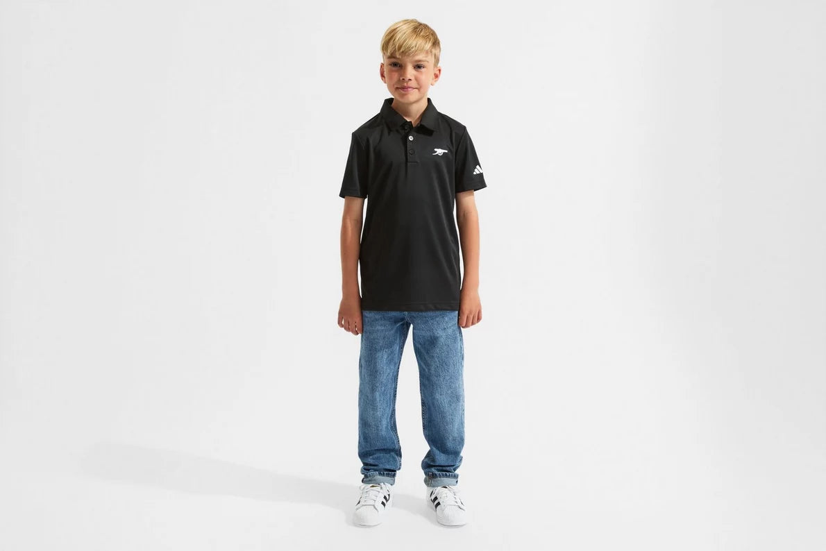 Arsenal adidas Kids Golf Black Polo Shirt
