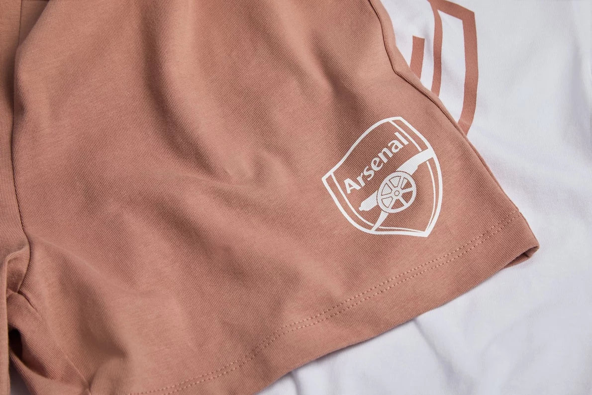 Arsenal Essentials Kids Pink Crest Pyjama Short Set