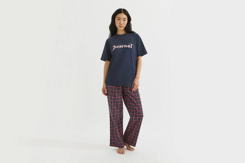 Arsenal Essentials Womens Gothic Check Pyjama Set
