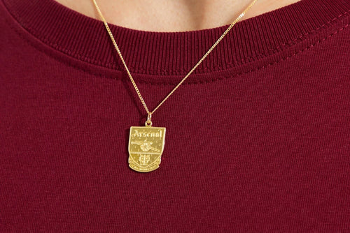 Arsenal 18ct Gold Plated Silver Crest Pendant