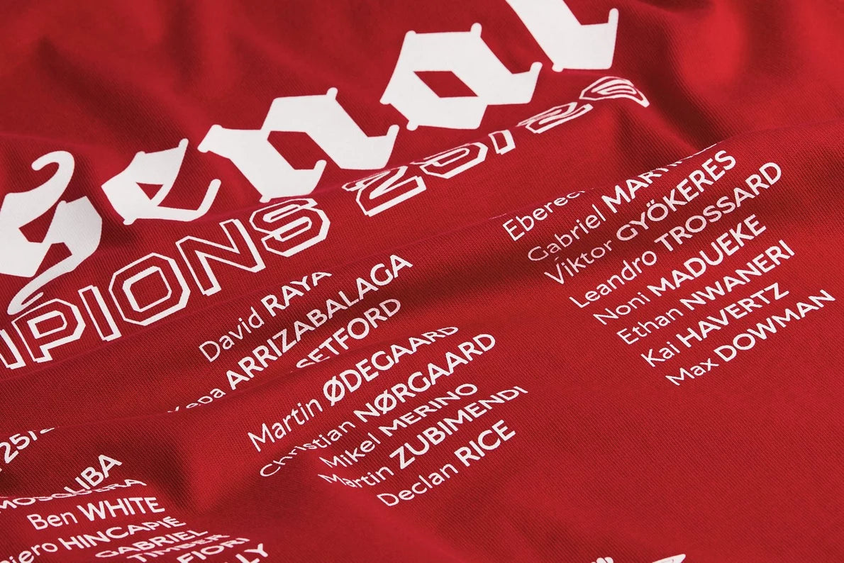 Arsenal Champions Squad 25/26 Red Crew T-Shirt