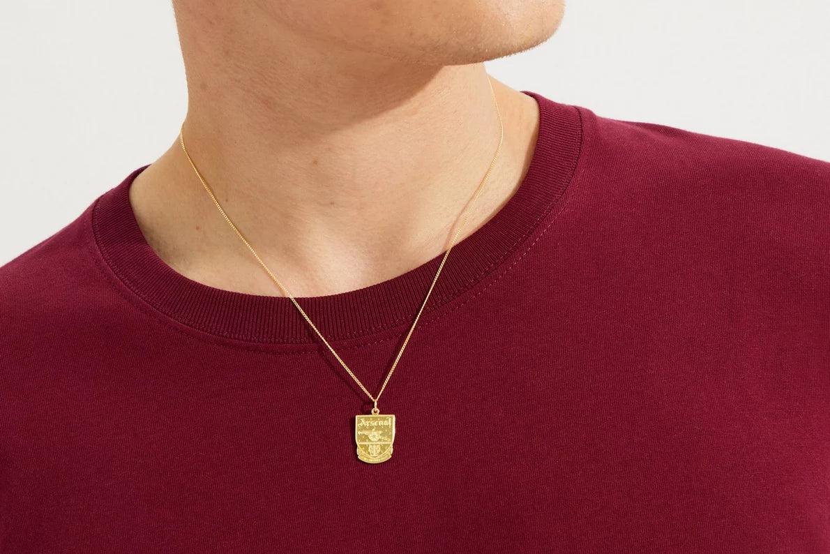 Arsenal 18ct Gold Plated Silver Crest Pendant