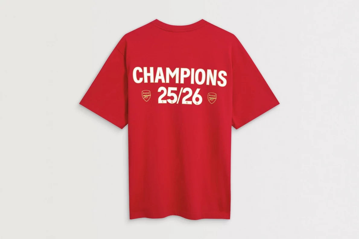 Arsenal Champions 25/26 Red Crew T-Shirt