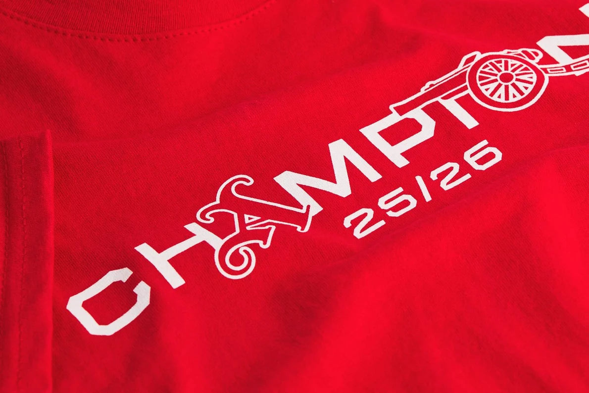 Arsenal Kids Champions Squad 25/26 Red Crew T-Shirt