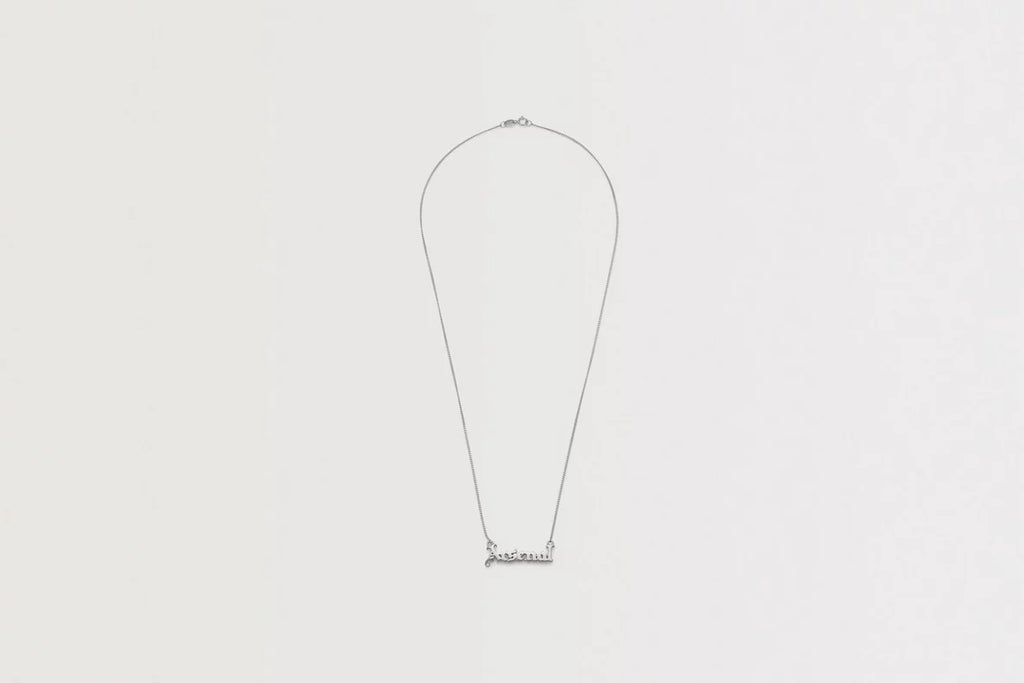 Arsenal Silver Gothic Text Necklace