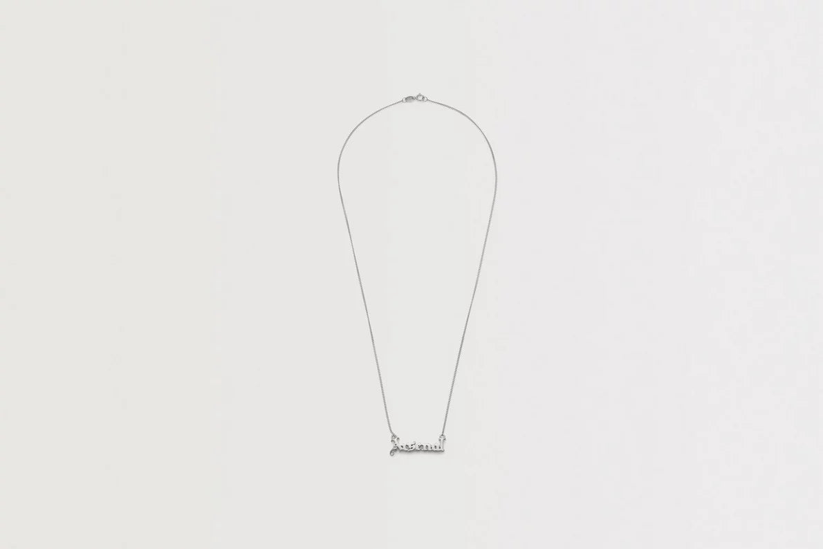 Arsenal Silver Gothic Text Necklace