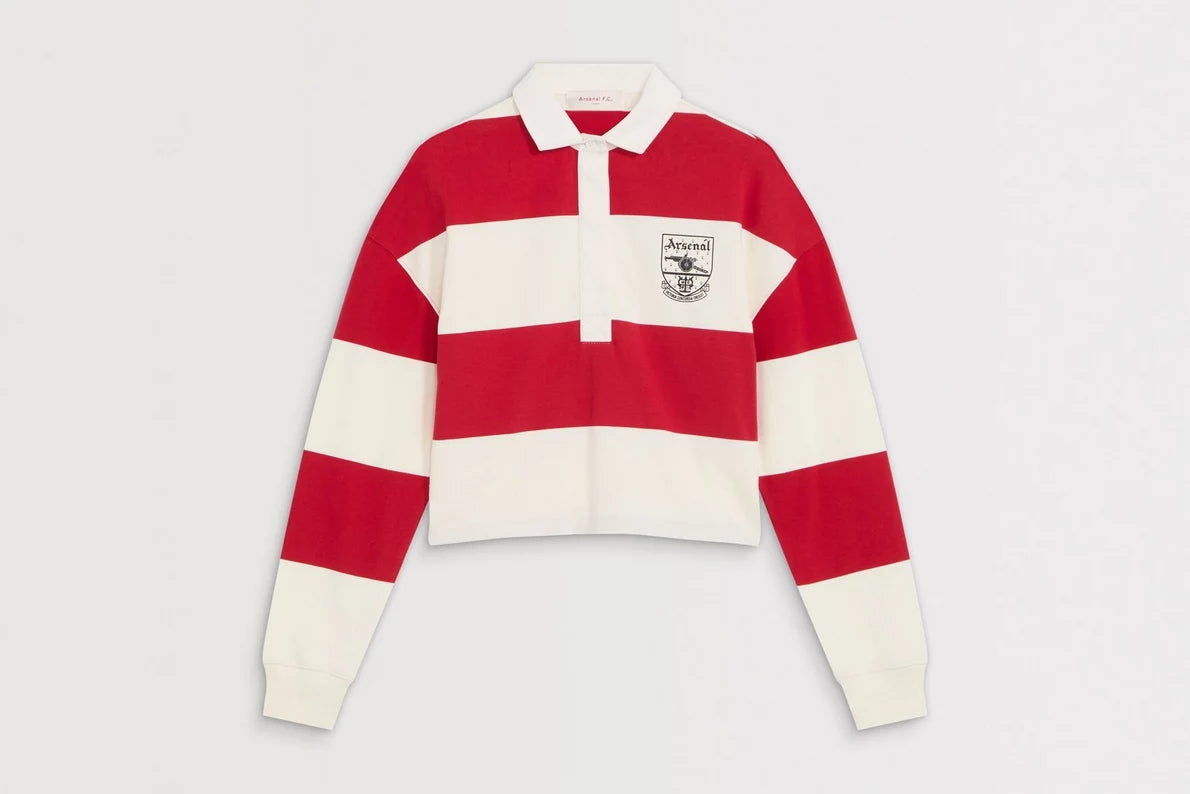 Arsenal AWFC Classics Striped Crop Rugby Shirt