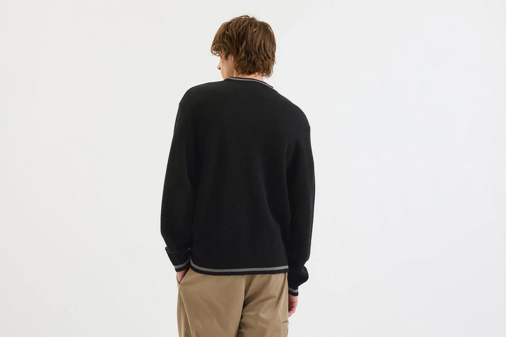 Arsenal Essentials Black Gothic Knitted Crew Jumper