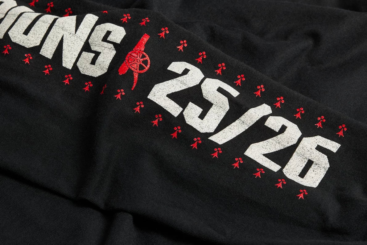 Arsenal Champions 25/26 Black Long Sleeved T-Shirt