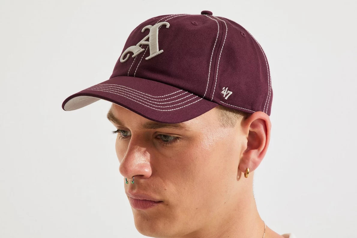 Arsenal 47 Burgundy Gothic A Contrast Stitch Cap
