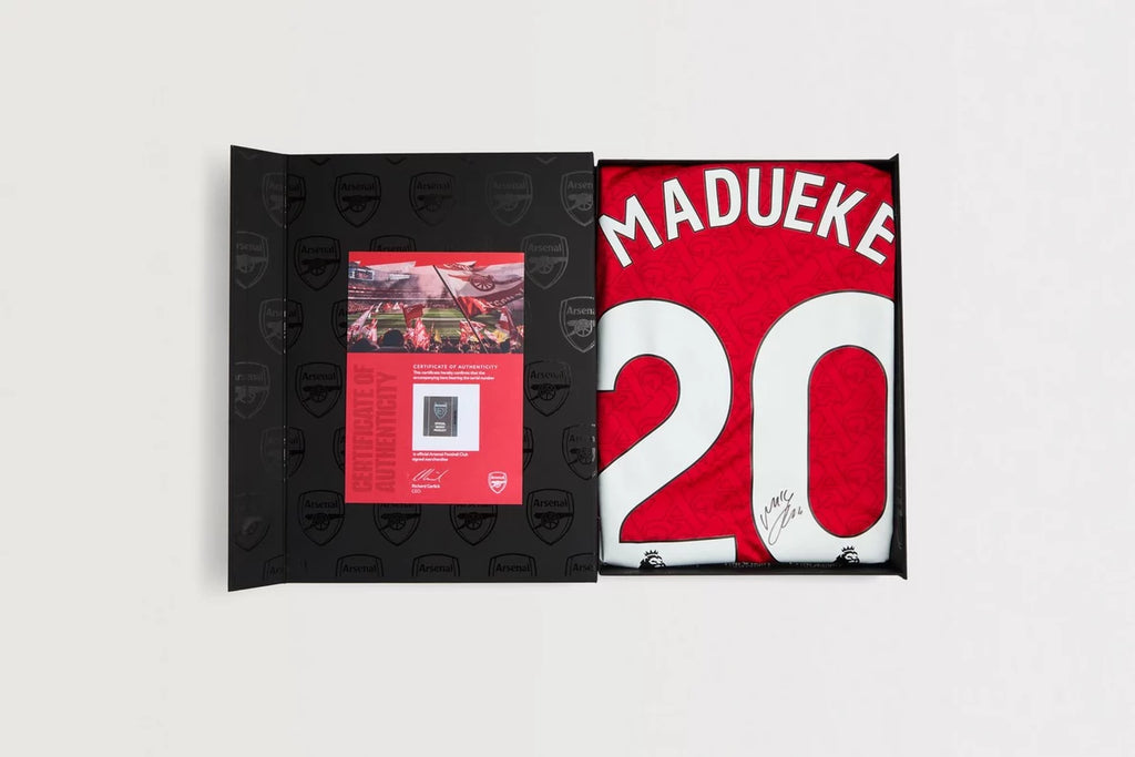 Arsenal 25/26 Home Boxed Signed Shirt MADUEKE
