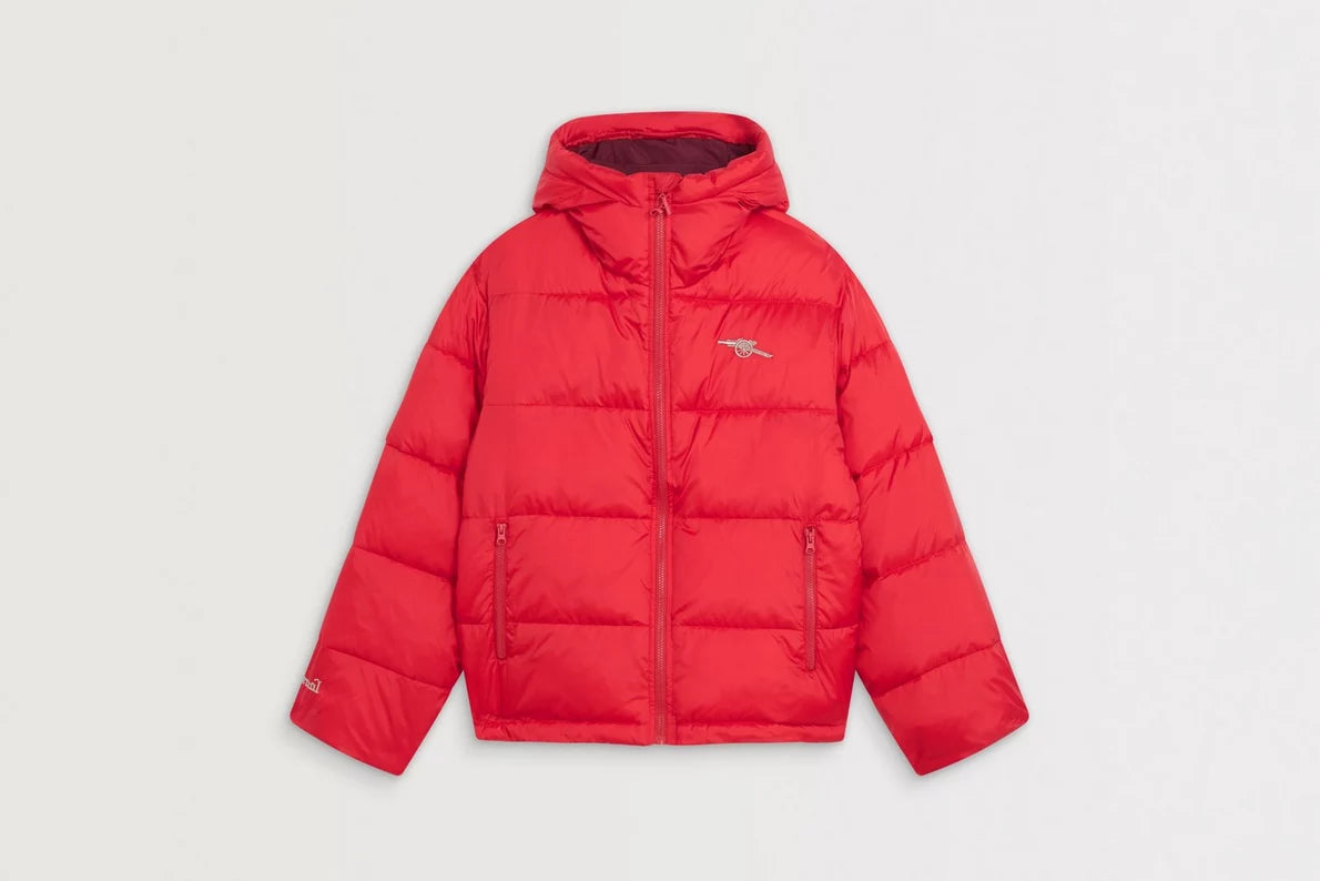 Arsenal Essentials Unisex Red Cannon Hooded Puffer Jacket