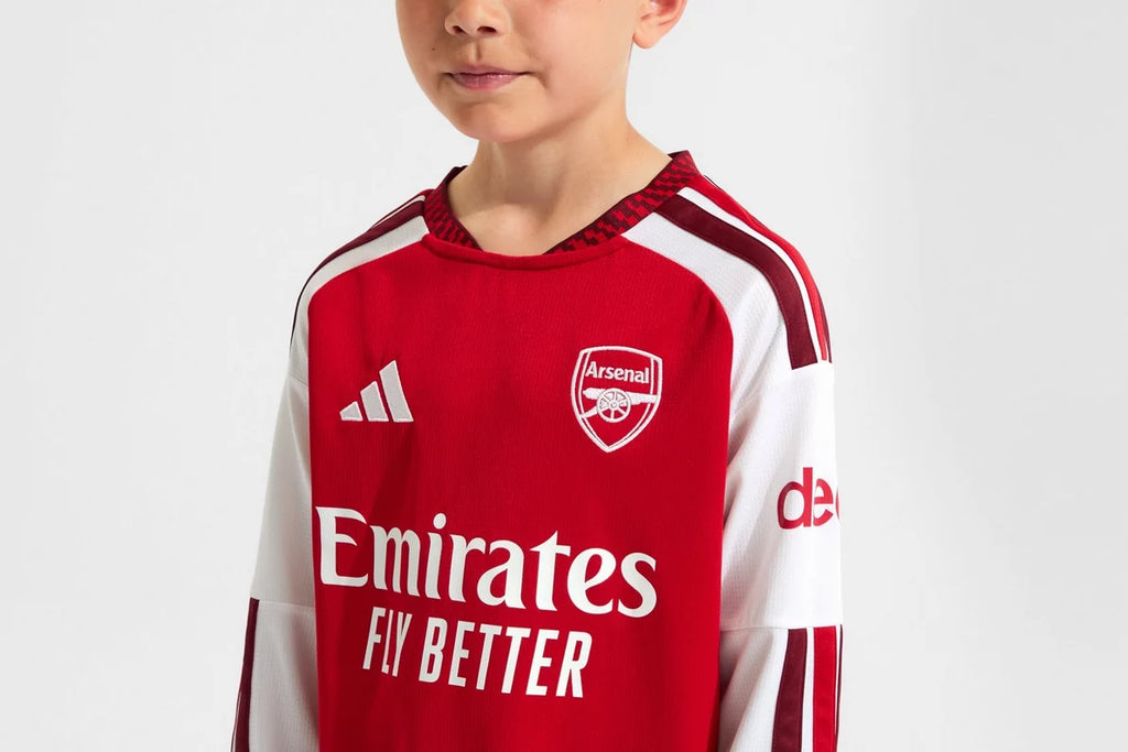 Arsenal adidas Kids Premier League Champions Long Sleeved Home Shirt