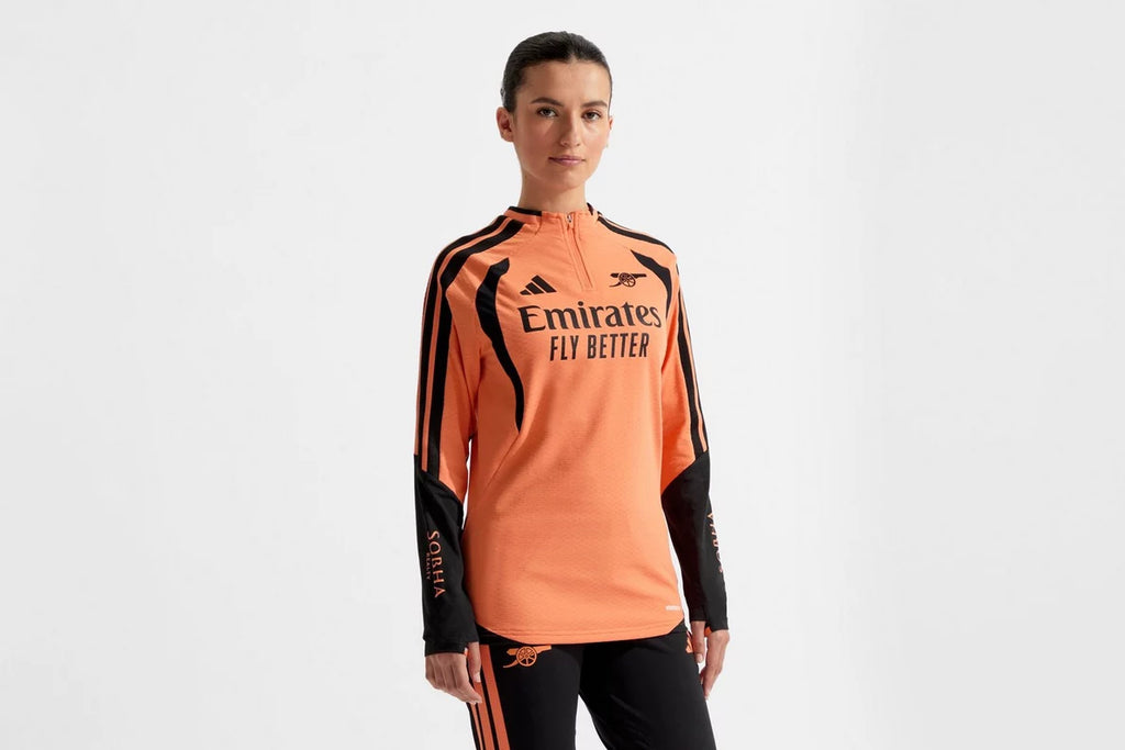 Arsenal adidas Womens 26/27 Orange 1/4 Zip Training Top