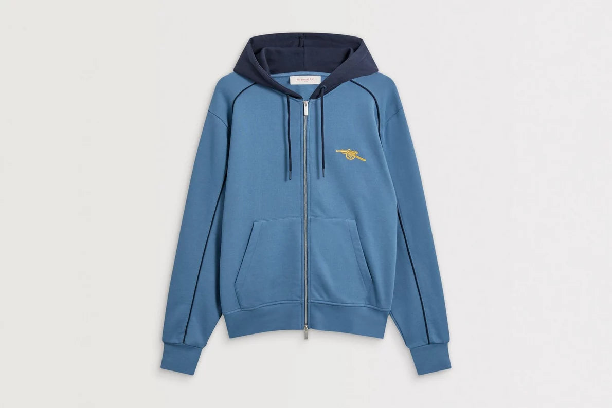Arsenal Essentials Unisex Contrast Navy Zip Hoodie
