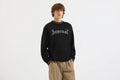 Arsenal Essentials Black Gothic Knitted Crew Jumper