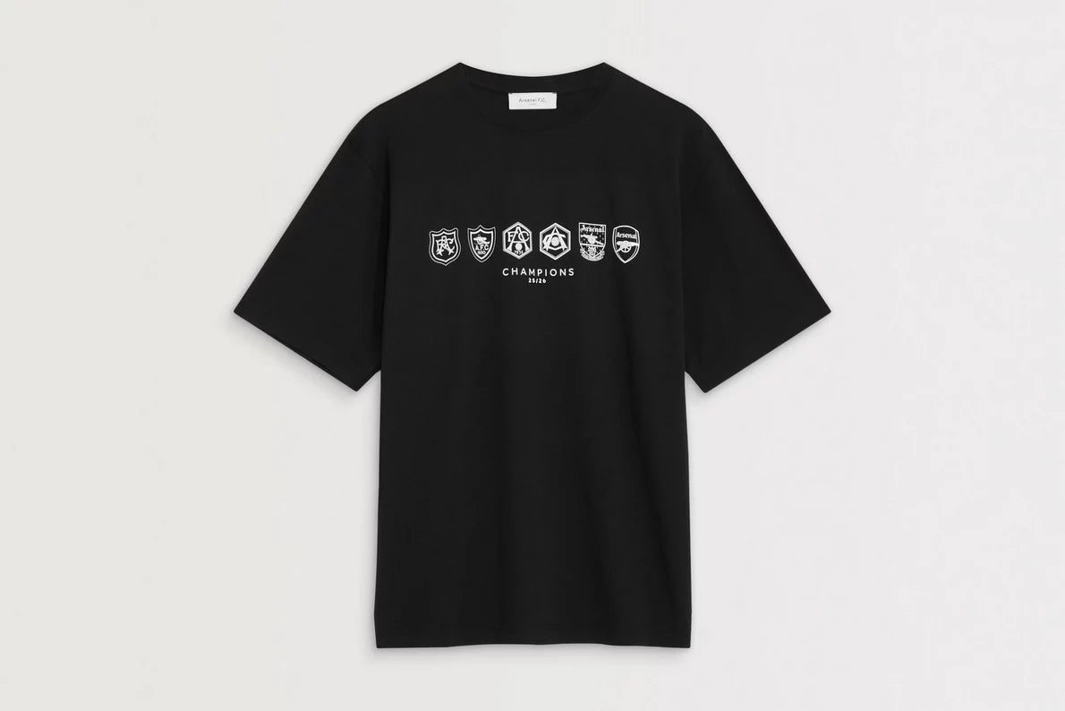 Arsenal Where We Belong 25/26 Black Crew T-Shirt