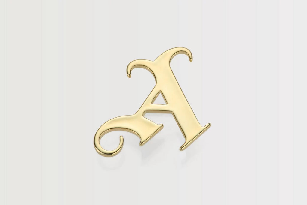 Arsenal 18ct Gold Plated Silver Gothic A Pin Badge