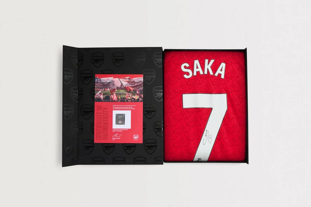 Arsenal 25/26 Home Boxed Signed Shirt SAKA
