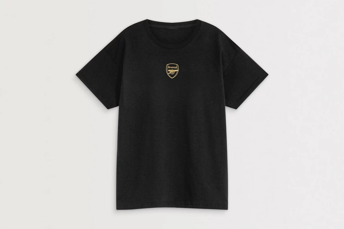 Arsenal Kids Champions 25/26 Black Crew T-Shirt