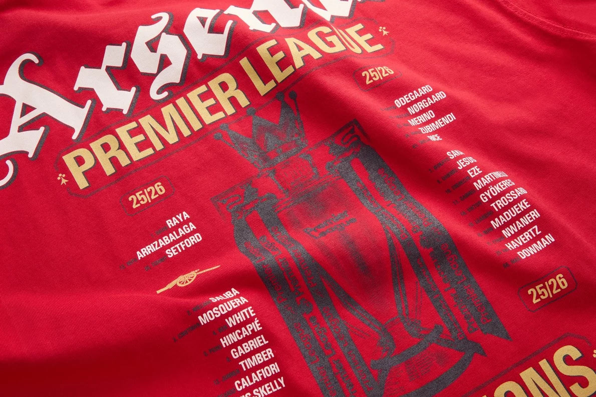 Arsenal Premier League Champions 25/26 Red Crew T-Shirt