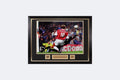 Arsenal Framed Signed Bergkamp v Leicester Goal Print