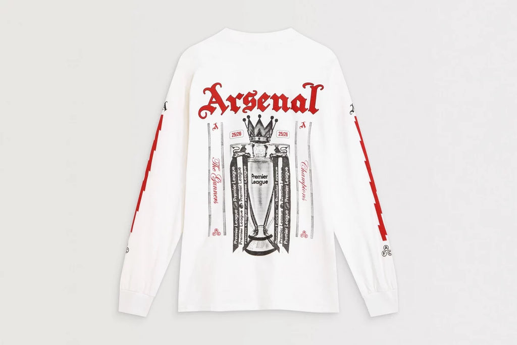 Arsenal Champions Trophy 25/26 White Long Sleeved T-Shirt