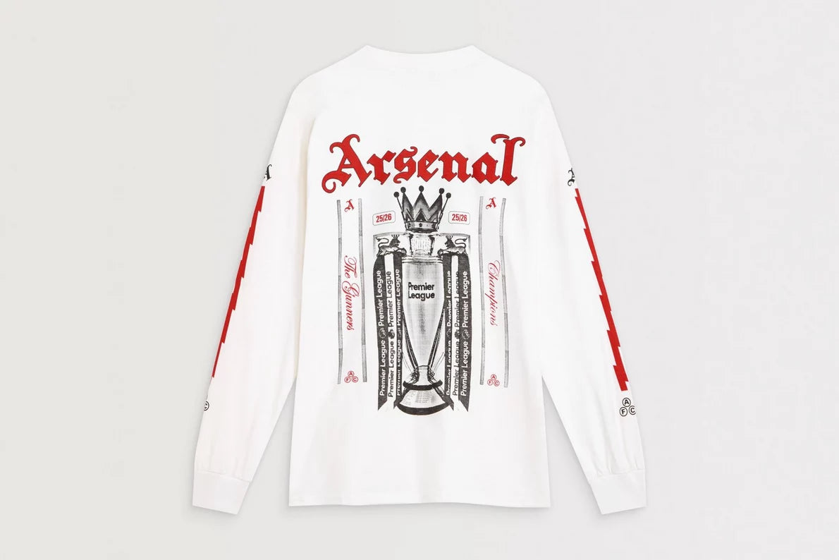 Arsenal Champions Trophy 25/26 White Long Sleeved T-Shirt