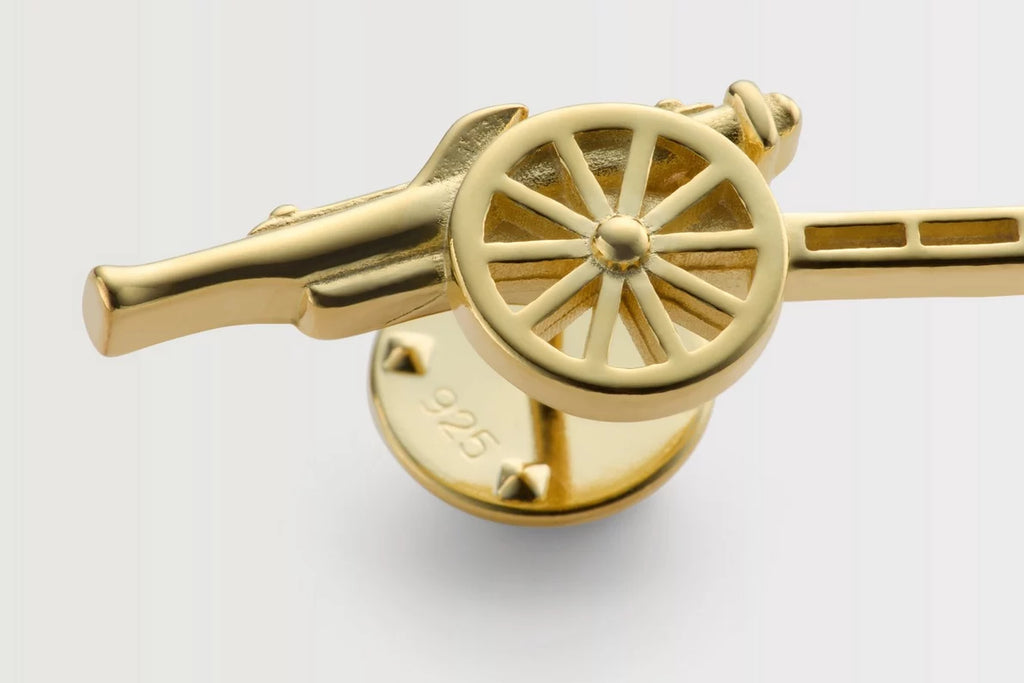 Arsenal 18ct Gold Plated Silver Cannon Pin Badge