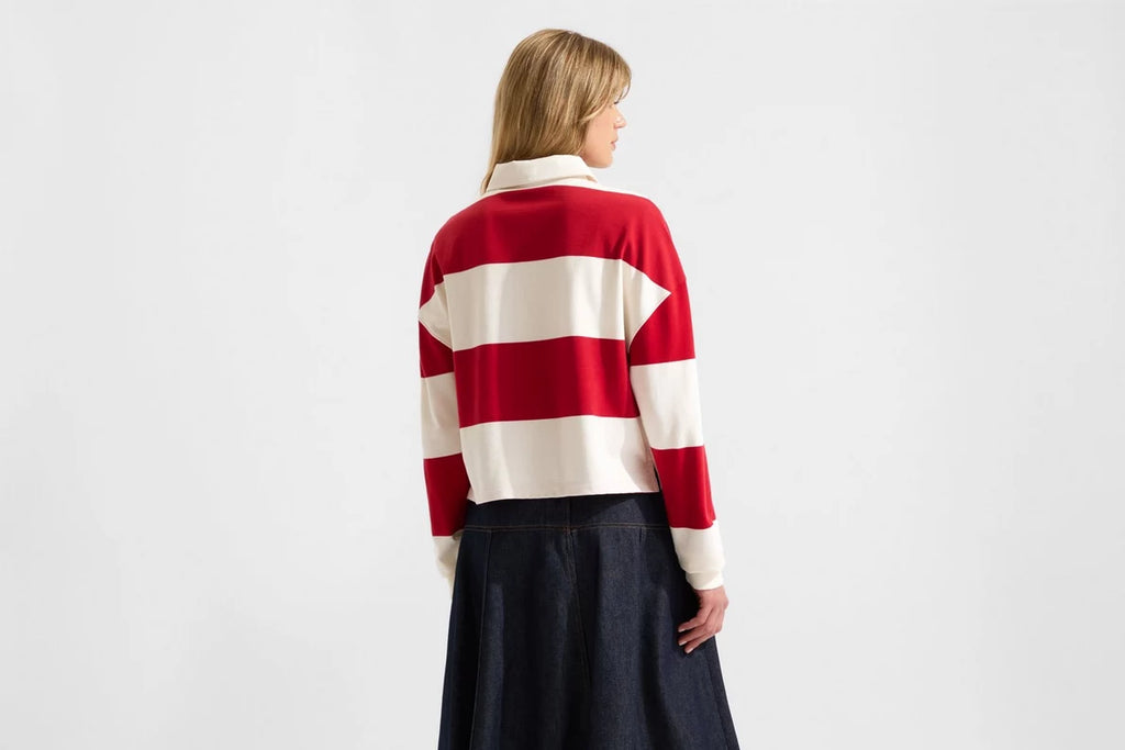Arsenal AWFC Classics Striped Crop Rugby Shirt