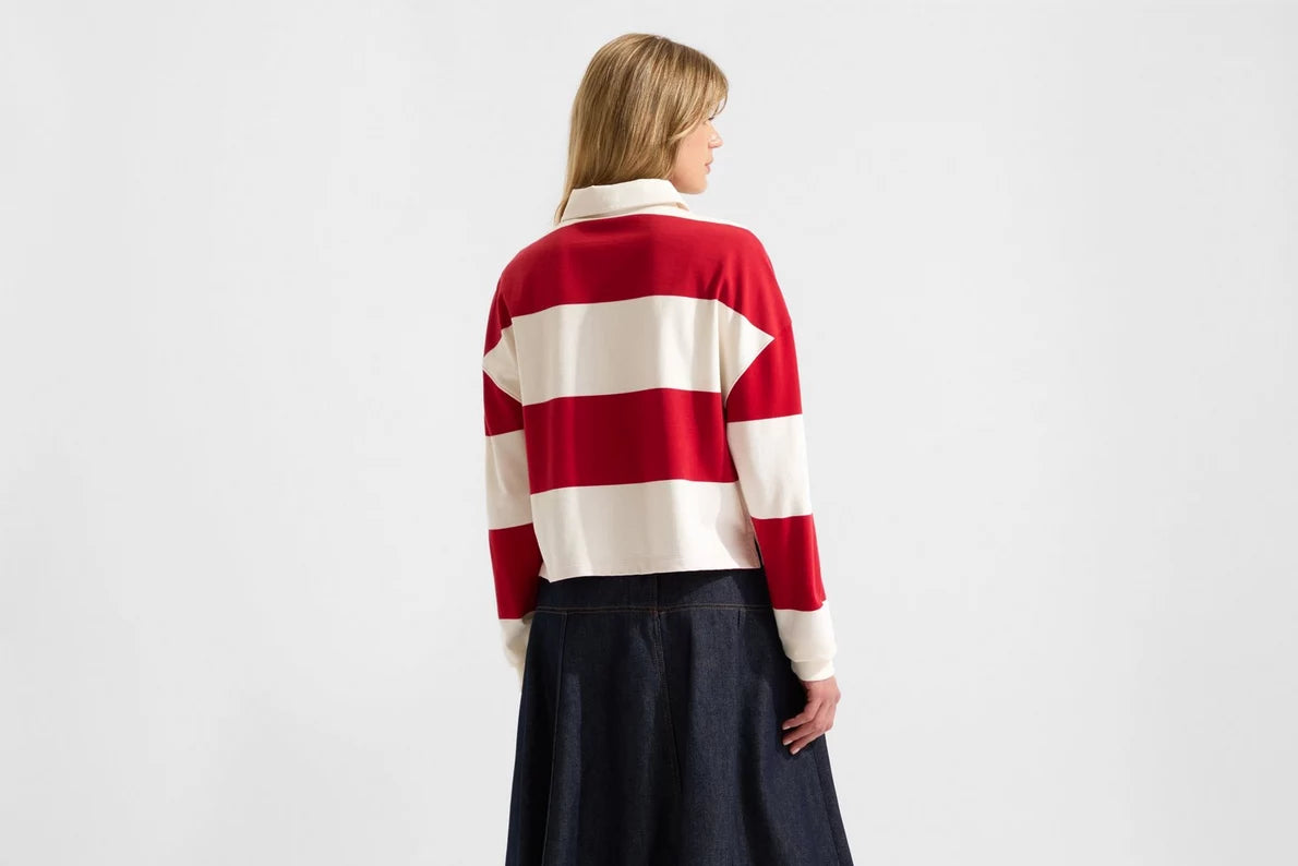 Arsenal AWFC Classics Striped Crop Rugby Shirt