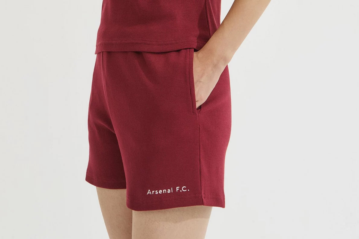 Arsenal Essentials Womens Burgundy Sleeveless Chapman Rib Lounge Short Set