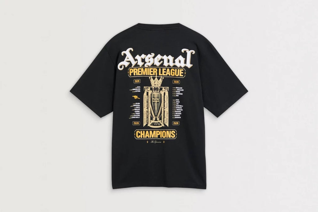 Arsenal Premier League Champions 25/26 Black Crew T-Shirt