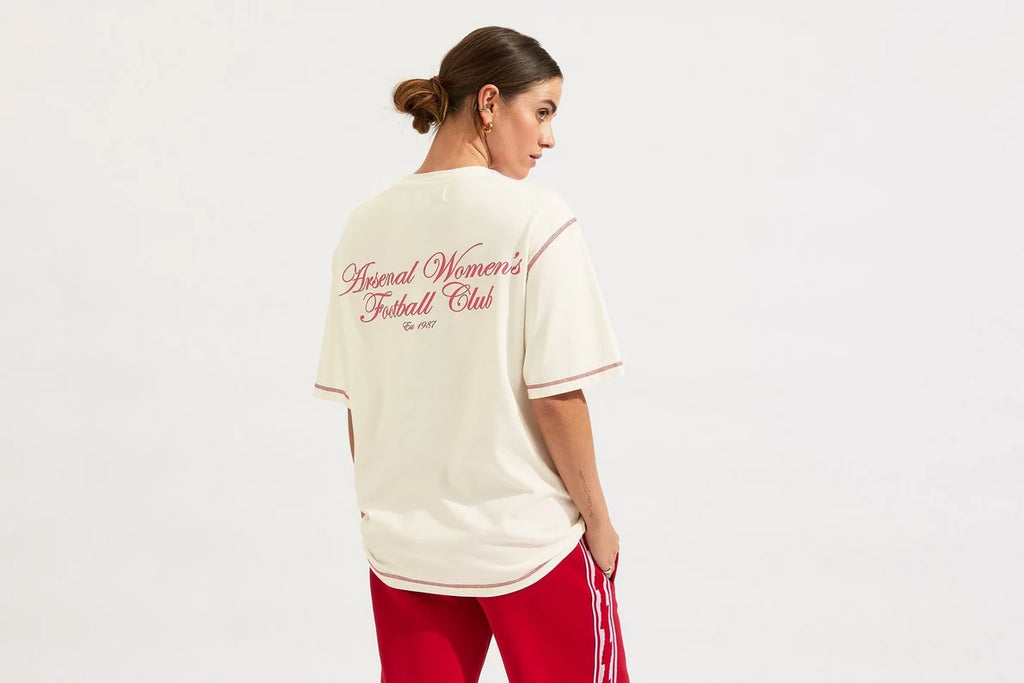 Arsenal AWFC Unisex White Contrast T-Shirt