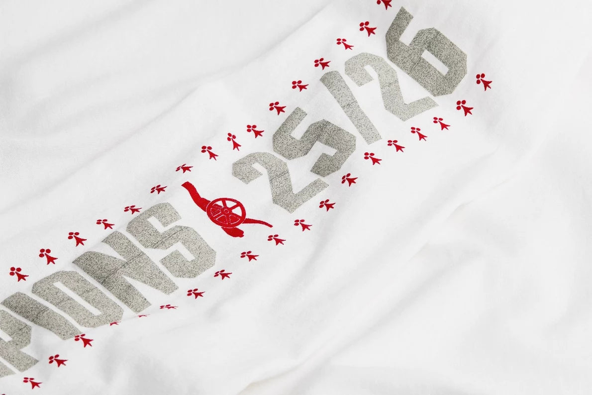 Arsenal AFC Champions 25/26 White Long Sleeved T-Shirt