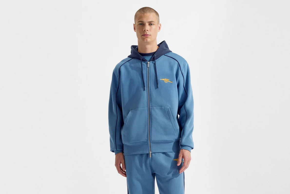 Arsenal Essentials Unisex Contrast Navy Zip Hoodie