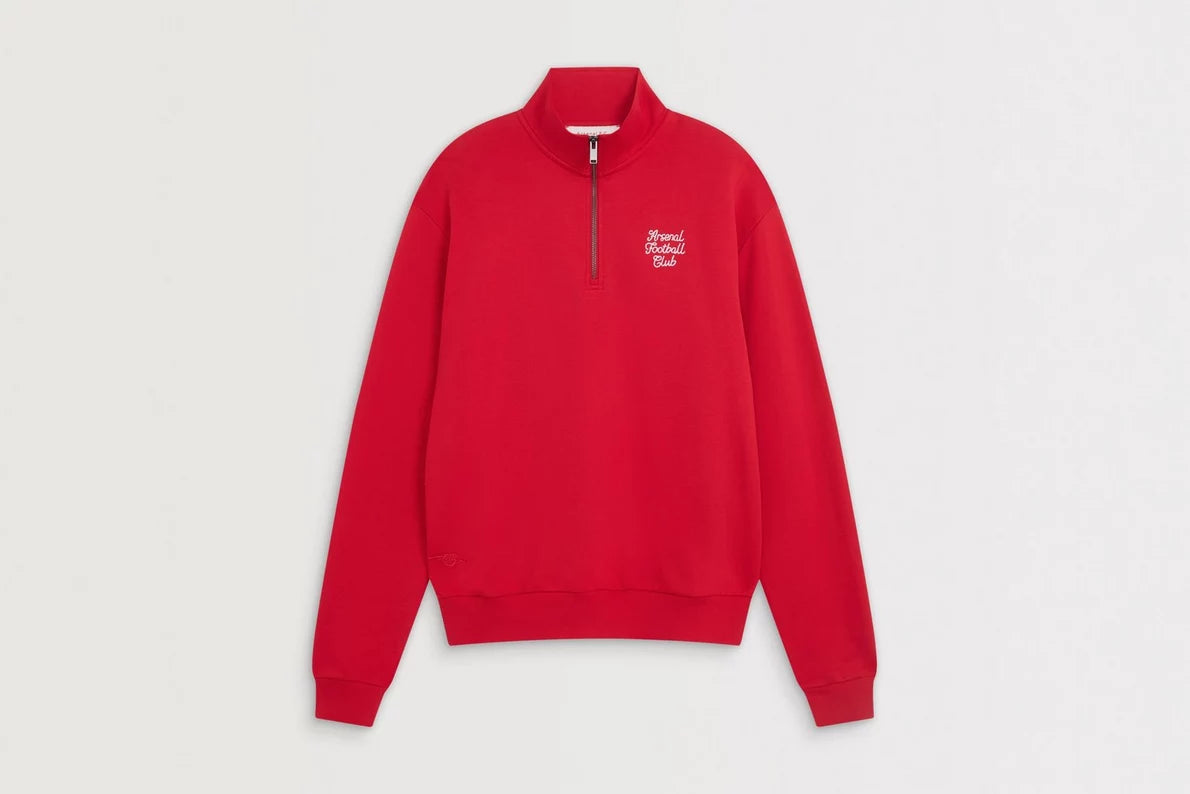 Arsenal Essentials Red Script 1/4 Zip Sweatshirt