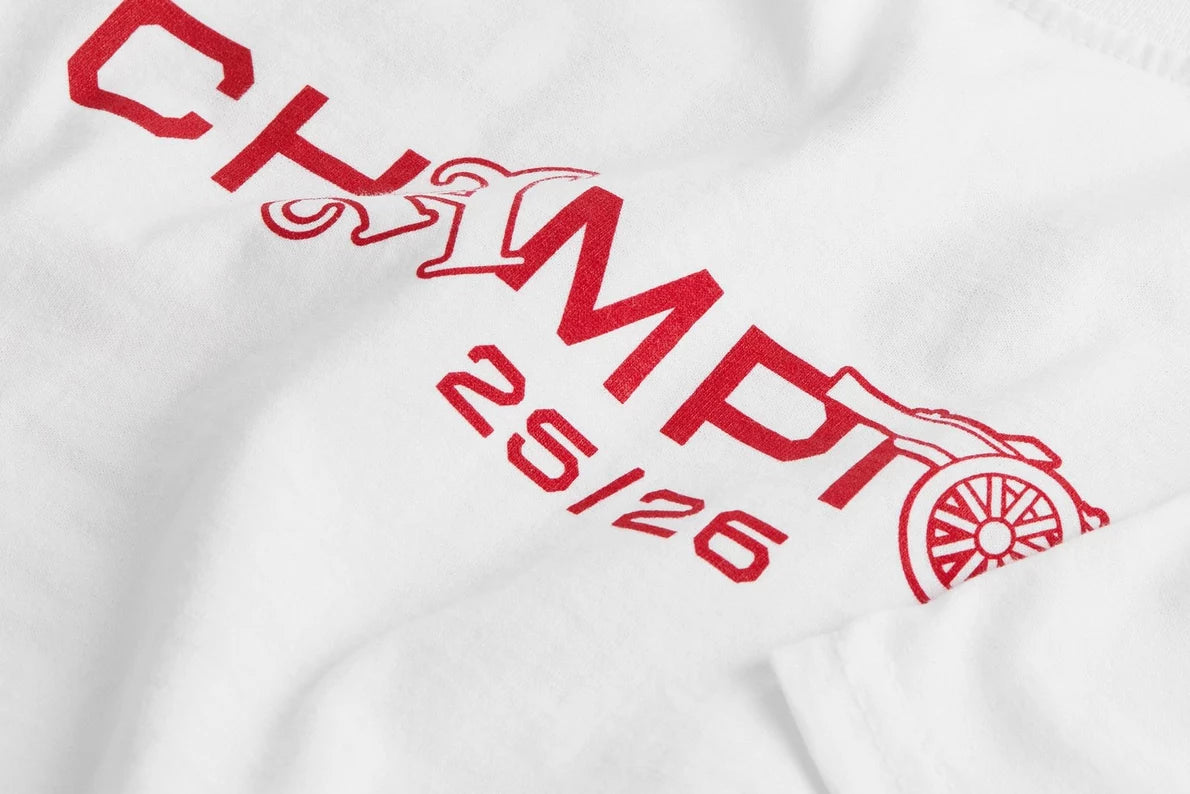 Arsenal Kids Champions Squad 25/26 White Crew T-Shirt