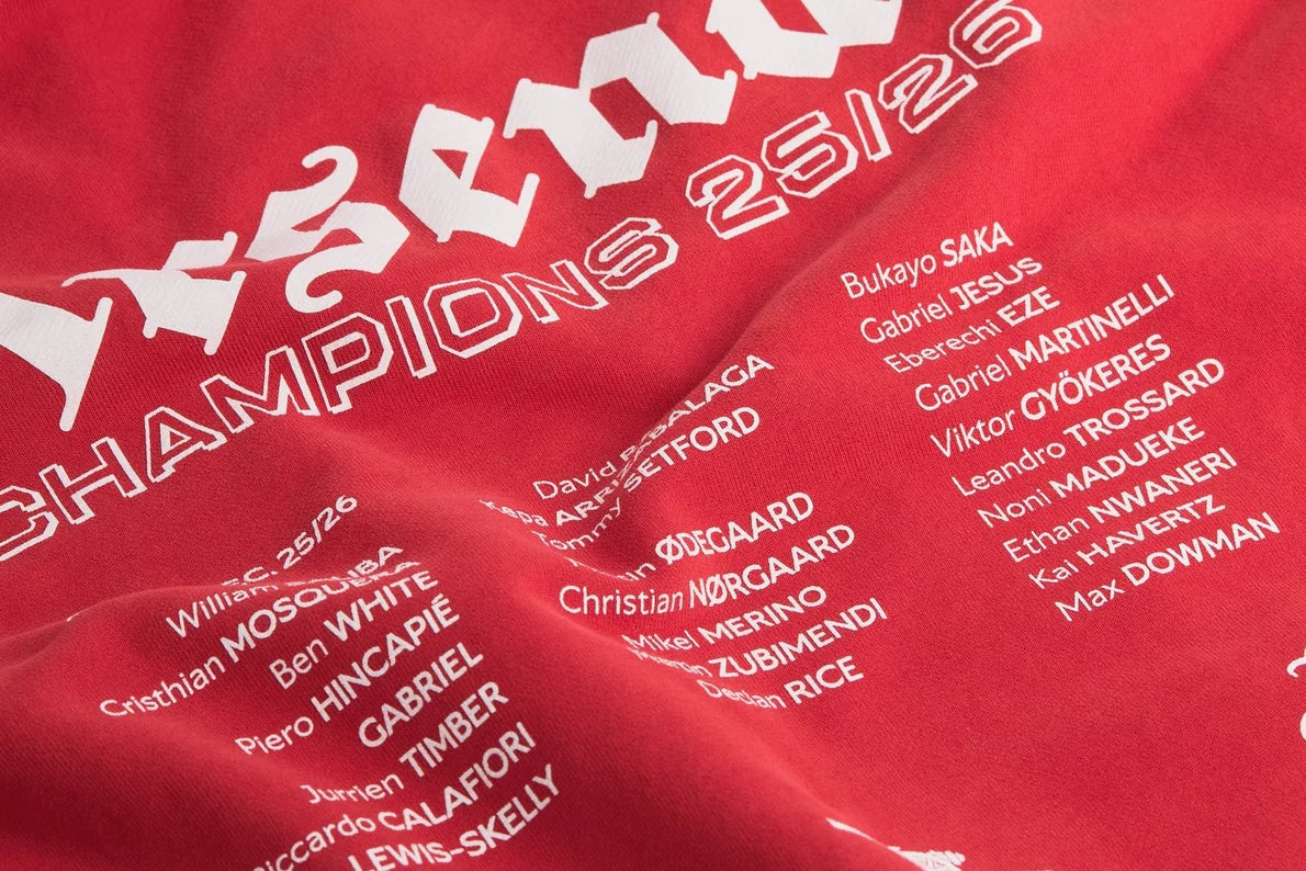 Arsenal Champions Squad 25/26 Red Hoodie