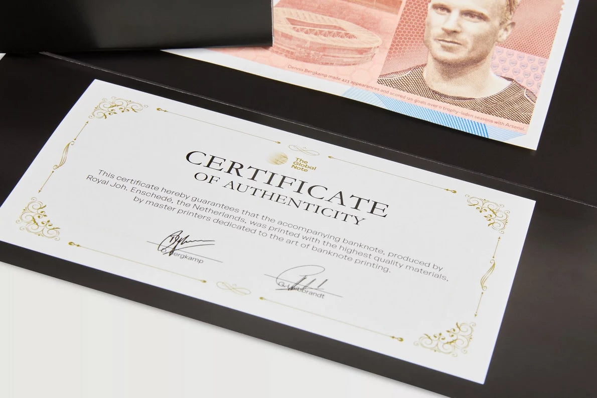 Arsenal Dennis Bergkamp Collectible Note