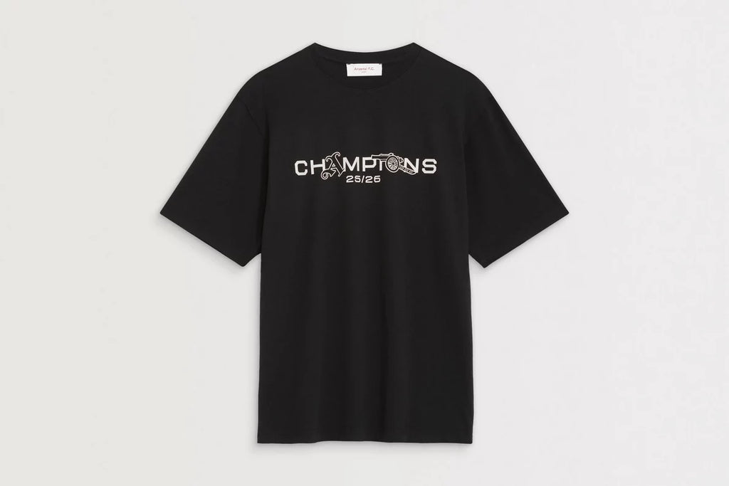 Arsenal Champions Squad 25/26 Black Crew T-Shirt