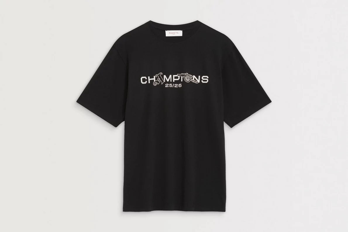 Arsenal Champions Squad 25/26 Black Crew T-Shirt