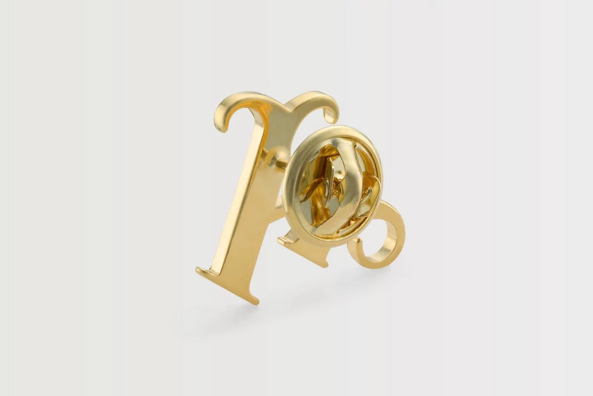 Arsenal 18ct Gold Plated Silver Gothic A Pin Badge