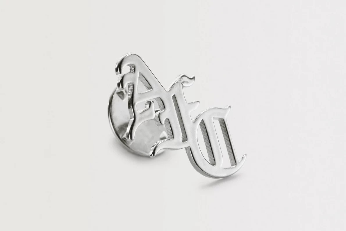 Arsenal Silver Gothic AFC Monogram Pin Badge
